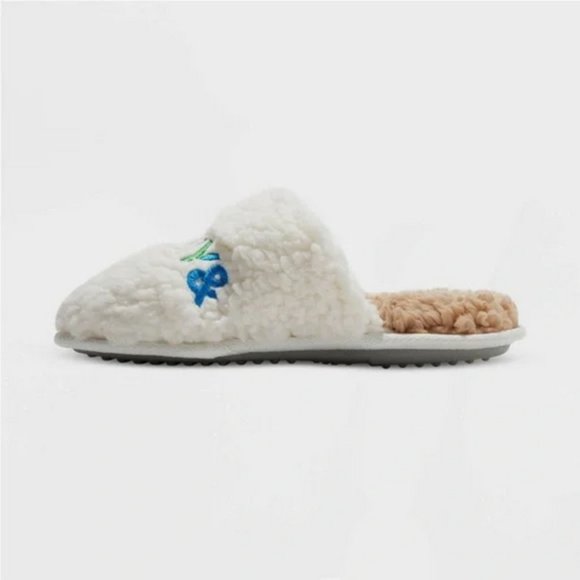 Women's Merry & Bright Teddy Slide Slippers -Dluxe by Dearfoams XL 11/12 - Picture 3 of 9